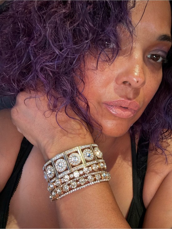 Jewelry - Rhinestone Statement Bracelet Trio Crystal Glam Stack